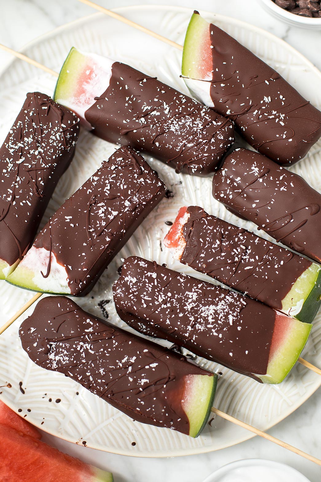 CHOCOLATE WATERMELON YOGHURT POPS - CookVegetarian