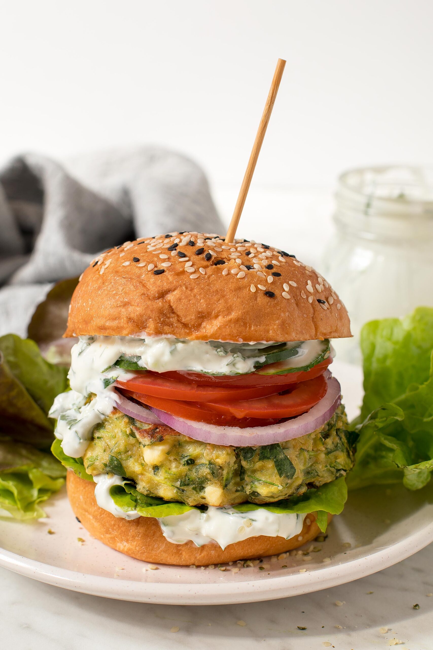 GYROS STYLE VEGGIE BURGER WITH TZATZIKI - CookVegetarian